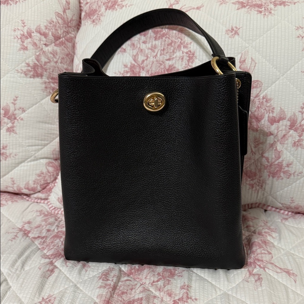 Polished Pebble Leather Charlie Bucket Crossbody